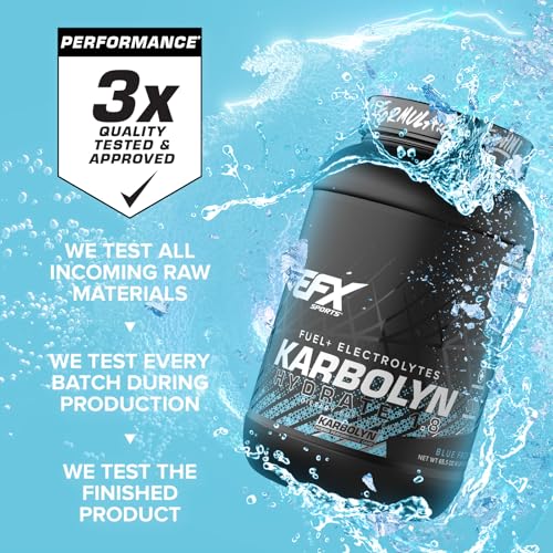 EFX Sports Karbolyn Hydrate | Carbohydrate Powder + Electrolytes | Sugar Free Sports Drink Mix | Fuel & Hydration | Stimulant Free | 66 Servings (Blue Frost)