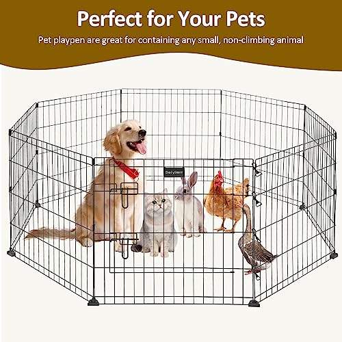 Seiyierr Dog Playpen, Portable Pet Play Pen Foldable Carrying Case, Puppy Pens Outsid for Small Cat Indoor/Outdoor, Removable Mesh Shade Cover