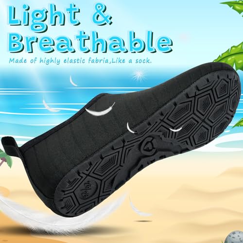 VIFUUR Kids Water Shoes Girls Boys Quick Dry Aqua Socks for Beach Swim Outdoor Sports Green Dinosaur-24/25