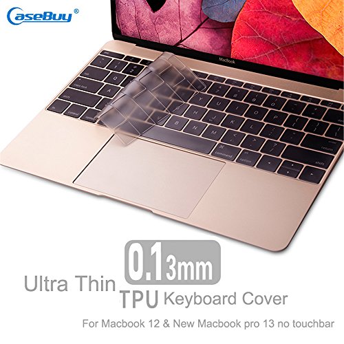 CaseBuy MacBook Air 13 inch Keyboard Cover for 2012-2017 MacBook Air 13 Inch A1369 A1466 & MacBook Pro 13 Inch, 15 Inch(with or Without Retina Display, 2015 or Older Version), Black