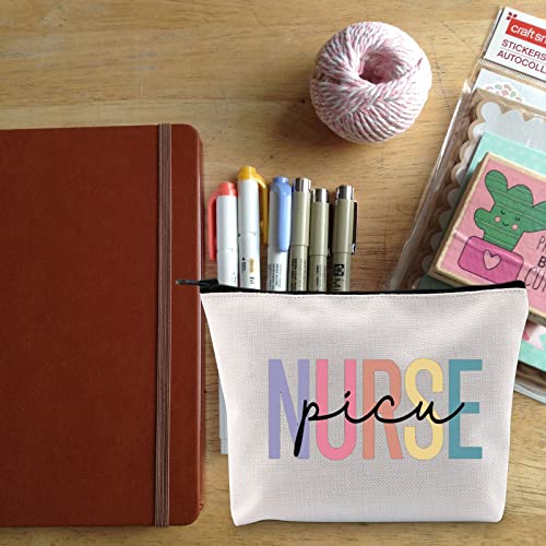 BLUPARK Picu Nurse Cosmetic Bag picu nurse bag pediatric intensive care nurse gift nurse appreciation makeup bag nursing work bag(Picu Nurse Bag