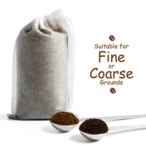 HOMYHEE Disposable Cold Brew Coffee Filters - 50 Count Single Use Filter Sock Packs Fine Mesh Brewing Bags for Concentrate, Iced Coffee Maker, French/Cold Press Kit, Tea in Mason Jar, 8 x 12 Inches