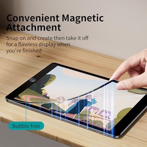 YEBOS Paper-Feel Magnetic Screen Protector for iPad 6th 5th 9.7 Inch(2018/2017), iPad Pro 9.7 2016, iPad Air 2 1, Write, Draw Like on Paper, Detachable,Reusable,Removable,Matte,Anti-Glare,Easy Install