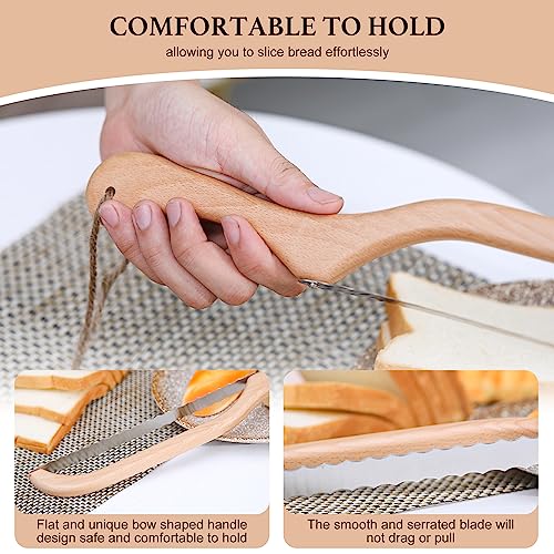 Recsrdce Bread Knife,15.6inch Bread Bow Knife, bread knife for homemade bread, sourdough bread knife,Premium Stainless Steel bread slicing knife with protective cover(Suitable for: left or right hand)