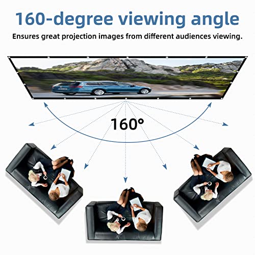 Projector Screen,HUANYINGBJB 4K 16:9 HD Rear Front Projector Screen Foldable Projection Screen Double-Sided Portable Outdoor Indoor Projector Screen Small for Movie Home Theater (60 inches)