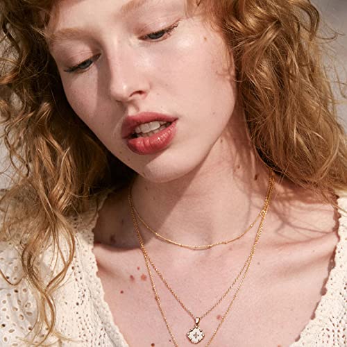 YKKZART Gold Necklace for Women 14k Gold Plated Coin Necklaces Layered Choker Chain Handmade Engraved Disc Coin Medallion Necklaces Gift for Teen Girl Gold Jewelry