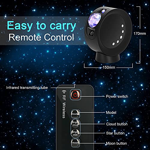 LitEnergy LED Sky Projector Light, Galaxy Lighting, Nebula Star Night Lamp with Base and Remote Control for Gaming Room, Home Theater, Bedroom , or Mood Ambiance (Black)