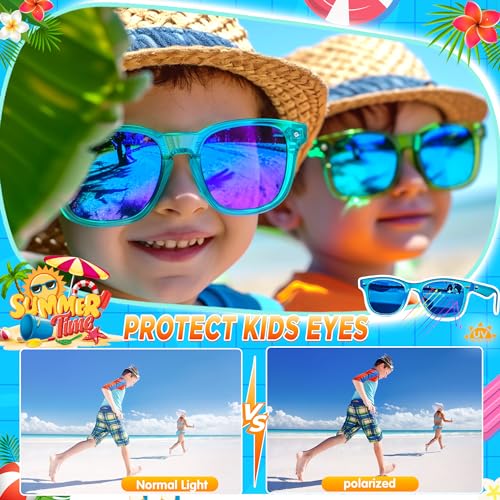 GIFTINBOX Kids Sunglasses Bulk,Kids Sunglasses Party Favor For Kids 4-8, 16Pack Translucent Sunglasses For Kids Boys Girls Age 3-8, Party Favors For Kids 3-5 UV400 Protection Pool Beach Party Favors…