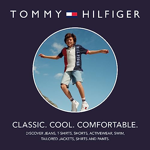Tommy Hilfiger Boys' Short Sleeve Flag Crew Neck T-Shirt, Legacy Grey Heather, 6