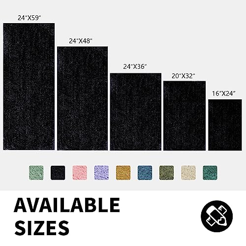 CozeCube Black Bathroom Rug 32" x 20", Bath mats for Bathroom Non Slip, Ultra Soft Bath Rugs for Bathroom Washable, Plush Microfiber Area Rugs for Bedroom