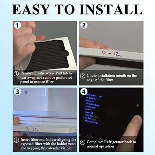 Funmit Refrigerator Air Filter Replacement Compatible with Frigidaire PAULTRA Pure Air Ultra and Electrolux EAFCBF Fridge Replace 242061001, 242047801, 242047804-3 Pack