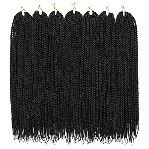 Crochet Box Braids Hair pre looped Goddess Box Braids Crochet Braiding Hair 7 Packs Crochet Box Braids 3x Box Braids Crochet Hair (18 inch, TGRAY)