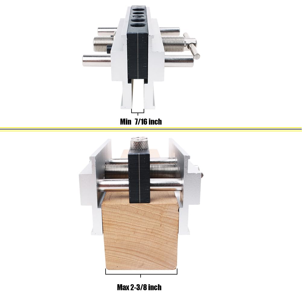 AUTOTOOLHOME Self Centering Doweling Jig Dowel Jig Kit Drill Jig for Straight Holes Wood Biscuit Joiner Tool 6 Drill Guide Bushings Set Woodworking Power Tool Accessory Jigs