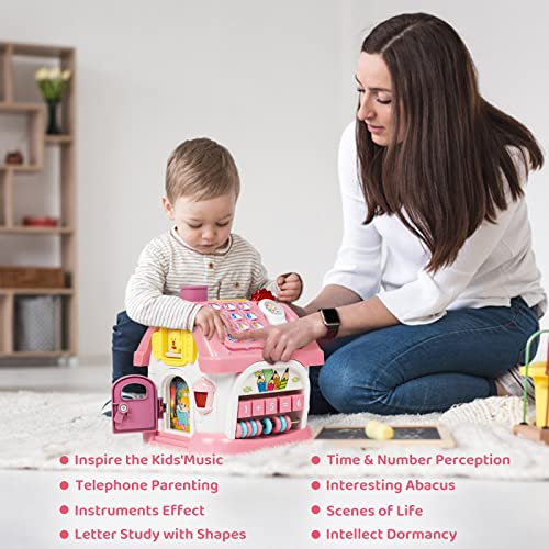 Marstone Toys for 1+ Year Old Girl Gifts, First birthday Gifts for Girls, 8-in-1 Montessori Toddler Toys House with Learning and Playing, Christmas and Birthday Gifts for kids Aged 1-2