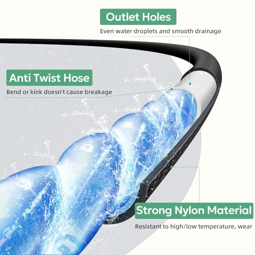 Soaker Hose 50 FT - Yumatum Flat Garden Soaker Hose Irrigation Sprinkler, Save 80% Water, Heavy Duty Leakproof, 3/4" Linkable, Drip Watering Hose for Garden Beds, Lawns, Vegetable Field