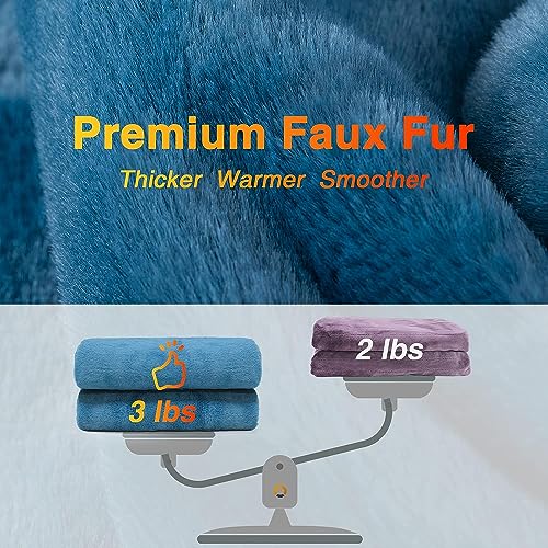 WOOMER Electric Heated Throw Blanket, Soft Faux Fur Fast Heating Blanket, 4 Heating Levels & 4 Hours Auto Off (50"x 60"), Machine Washable, Over-Heat Protection, ETL Certification