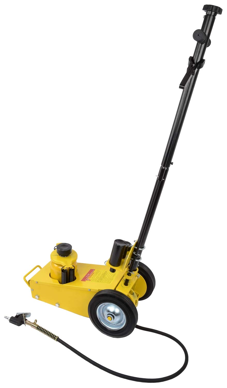 JEGS Air Hydraulic Floor Jack - 22 Ton (44,000lbs) Capacity - 120 to 200 PSI Operating Range - Yellow Steel Heavy Duty Jack