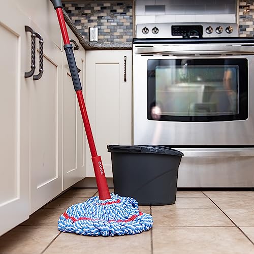 O-Cedar MicroTwist MAX Microfiber Twist Mop with 1 Extra Refill | Features Hands-Free Wringing | Extra Large 18-Inch Mop Head | Safe on All Floor Types