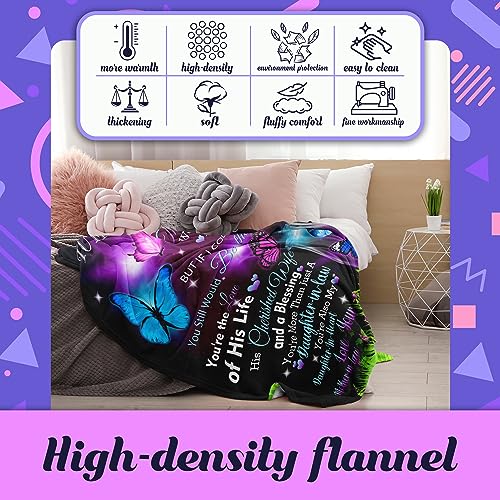 Atokke Daughter in Law Gifts, Daughter in Law Gifts from Mother-in-Law, Wedding Anniversary Valentine's Birthday Presents Throw Blanket 60"x50"