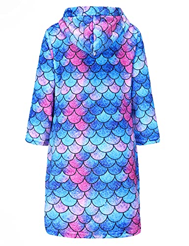 CHILDRENSTAR Sage Green Bathrobes for Girls Robes Plush Soft Fleece Kids Pajamas Sleepwear,4t 5t