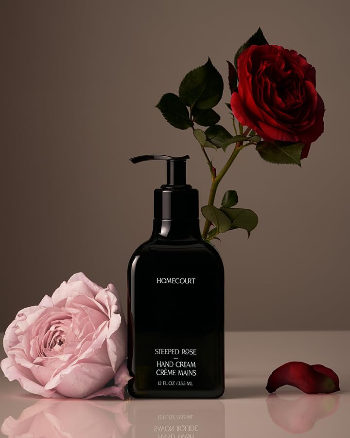 Homecourt Hand Cream - Non-Greasy Moisturizer Soothes and Softens Hands Dermatologist Tested. 12 Fl Oz Steeped Rose