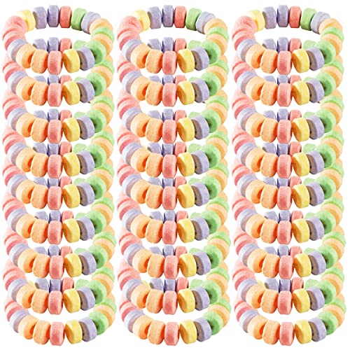 Candy Bracelets Individually Wrapped - 2.5 Inch Novelty Candy Jewelry For Kids Bracelets, Stretchable, Edible, Colorful Fruit Flavor Rainbow Candy Bulk Candy For Party Favors Supplies & Goodie Bags