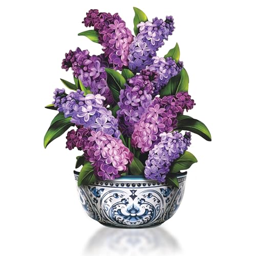 Freshcut Paper Pop Up Cards, Paper Flower Bouquet 3D Popup Greeting Cards with Note Card & Envelope, Birthday Card, Anniversary Card, Get Well Gifts for Women,12" French Blooms