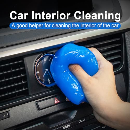 JUSTTOP 2 Packs Universal Cleaning Gel for Car, Detailing Putty Gel Detail Tools Car Interior Cleaner Laptop Cleaner(Blue)