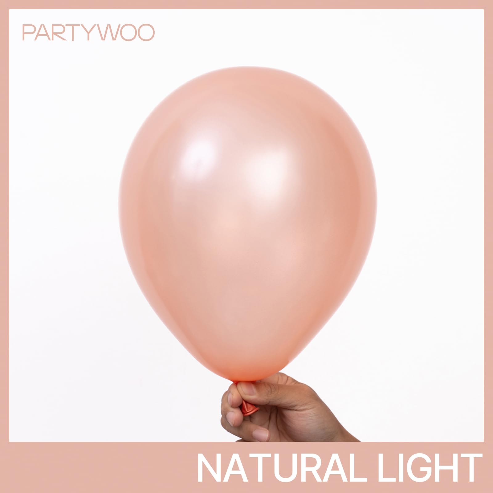 PartyWoo Rose Gold Balloons, 50 pcs 12 Inch Pearl Rose Gold Balloons, Latex Balloons for Balloon Garland Arch as Party Decorations, Birthday Decorations, Wedding Decorations, Rose Gold-Z71