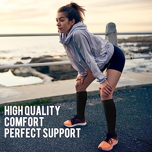 ACTINPUT Compression Socks Men Women Circulation-Best Support for Nurses Running Cycling(A3 - Black/Grey Large/X-Large)