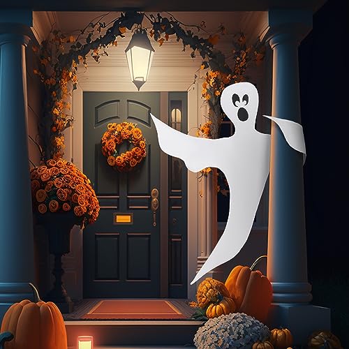 JOYIN 53” Halloween Bendable Tree Wrap Ghost Decoration for Halloween Outdoor, Lawn Decor, Tree, Pilar Decorations, Ghost Party Supplies