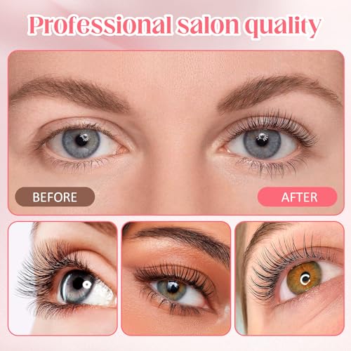 2024 4in1 Lash Lift and Brow Lamination Kit with Long-Lasting Black Color For 6-8 Weeks, Eyelash & Eyebrow Perm Diy Professional Kit,Easy to Use at Home & Salon