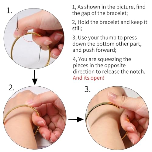 MILAKOO Womens Gold Stainless Steel Bracelet 8MM Plain Polished Finish Oval Bangle 6.7"