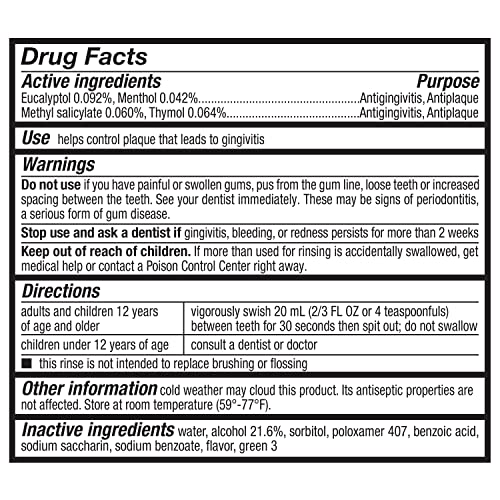 Amazon Basics Antiseptic Mouthwash, Blue Mint, 1 Litre, 33.8 Fluid Ounces, 1-Pack (Previously Solimo)