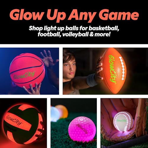 GlowCity Light Up Soccer Ball, Glow in The Dark Ball, Size 4 LED Glow Soccer Ball, Impact Activated, Durable for Outdoor Play, Great Birthday for Boys, Girls & Teens Ages 8-12+