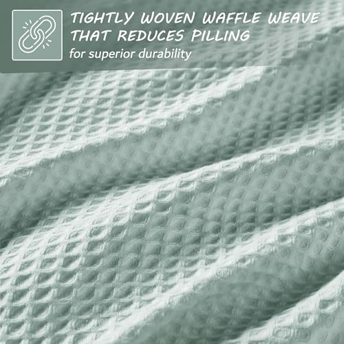 Beautyrest 100% Cotton Blanket, Trendy Woven Waffle Weave Design, All Season, Lightweight, Breathable, Soft and Cozy Casual Summer Cover, for Bed, Couch and Sofa, Twin(66 in x 90 in), Aqua