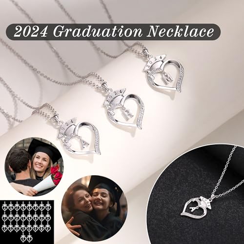 DONYUDE 2024 Graduation Gifts for Her, High School Graduation Gifts for Her T Initial Necklaces for Women Class of 2024 Graduation Gift Graduation Necklace for Her 2024