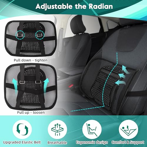 Samyoung Mesh Back Lumbar Support, Back Support Seat Cushion with Breathable Mesh for Office Chairs Car 12ā x 16ā