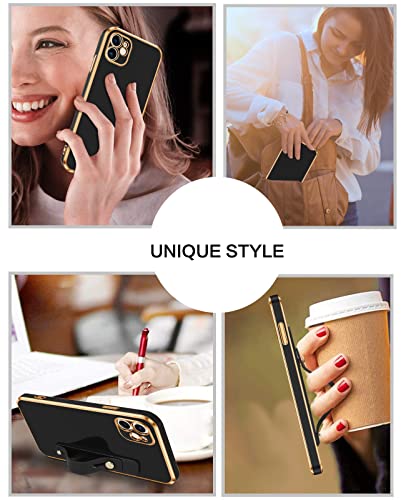 VENINGO iPhone 11 Case, Phone Cases for iPhone 11, Slim Fit Soft TPU with Adjustable Wristband Kickstand Scratch Resistant Shockproof Protective Cover for Apple iPhone 11 6.1 Inch 2019, Midnight Green
