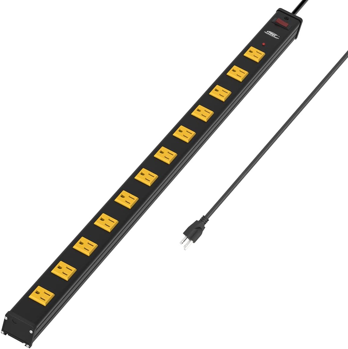 CRST Heavy Duty Surge Protector Power Strip Wide Spaced 12-Outlet 15 Feet Long Extension Cord with Mounting Brackets 15A Circuit Breaker 1800 Joules…