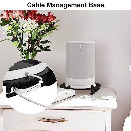 TXEsign Desktop Stand for Sonos Move - Battery-Powered Smart Speaker, Acrylic Speaker Stand Holder Base Mount Display Stand Table Stand Holder (Black)