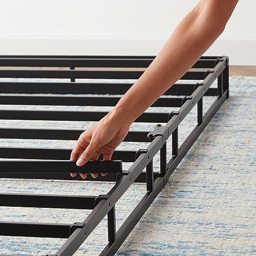 Amazon Basics Smart Box Spring Bed Base, 5 Inch Mattress Foundation, Tool-Free Easy Assembly, Twin, 74"L x 38"W x 5"H, White