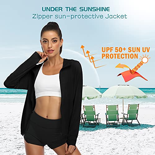 Women's UPF 50+ UV Sun Protection Long Sleeve Shirts Lightweight Hiking T-Shirt Outdoor Performance Y83-White-S
