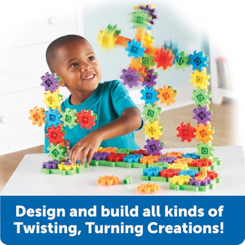 Learning Resources Gears! Gears! Gears! Super Building Toy Set - Building Toys, STEM Activities, Fine Motor Skills, Toddler Engineers Kit, , Construction Bots, Kindergarten Science, Gifts for Kids