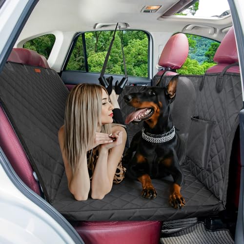 Dog Car Seat Cover for Back Seat,Back Seat Extender for Dogs with Large Space,Car Seat Protector Supports 330 lbs,Hard Bottom Car Seat Cover for Dogs with Waterproof.Back Seat Cover for SUV,Car&Truck