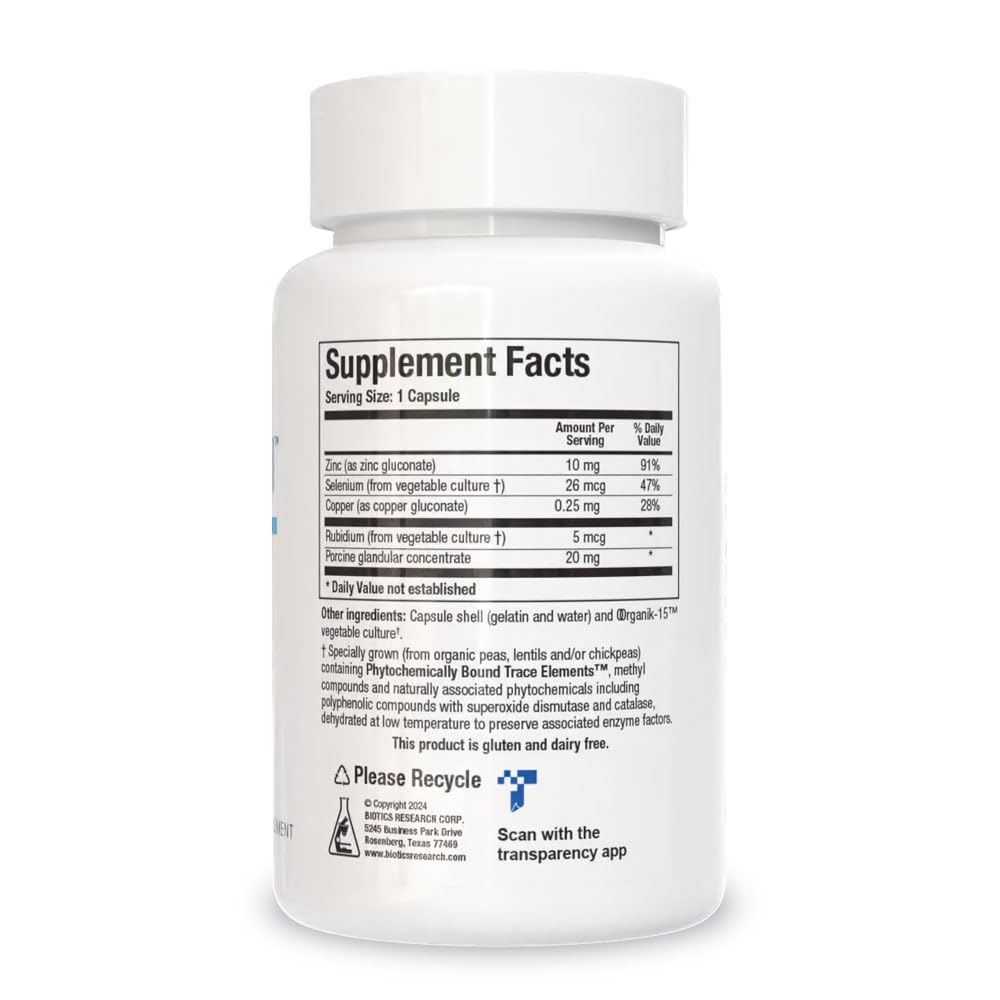 Biotics Research GTA Forte II™ Selenium Supplement with Zinc, Copper, Porcine Glandular & Rubidium, Endocrine Glands Support, Optimal Hormonal Balance, Phytochemically Bound Trace Elements 90 Capsules