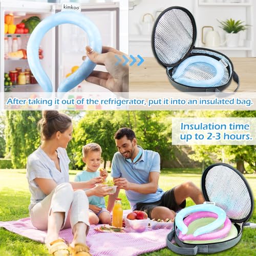 Neck Cooling Tube, Reusable Ice Neck Cool Wrap for Outdoor Indoor, Relief for Hot Flashes and Summer (Black)