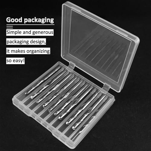 CBRIGHT 10pcs 1/8" Shank Flat Nose End Mills/Ball Nose End Mills Spiral Drill Bits,3.175mm Shank,3mm 2 Flute CNC Cutting Edge Milling Tool Engraving Cutter CNC Router Bits (10PCS Ball Nose)