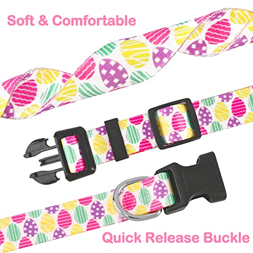 Blahhey Easter Dog Collar for Small Medium Large Dogs, Adjustable Comfortable Dog Collar with Plastic Buckle, Easter Gift for Your Dogs, Cats, Pets, Easter Egg, Rabbit Pendant