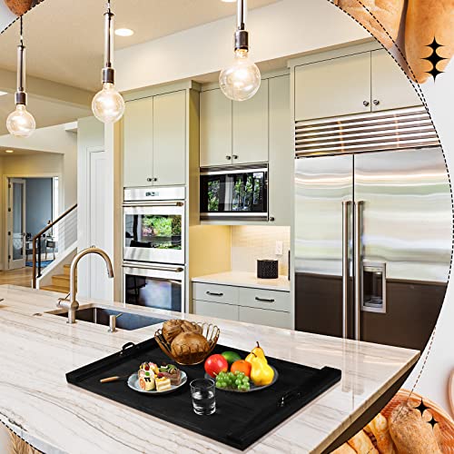 Chunful Stove Top Cover Board 30 x 22 Inch Rustic Wood Noodle Board Gas Electric Stove Cover with Handles for Gas Burners Kitchen Counter(Black)